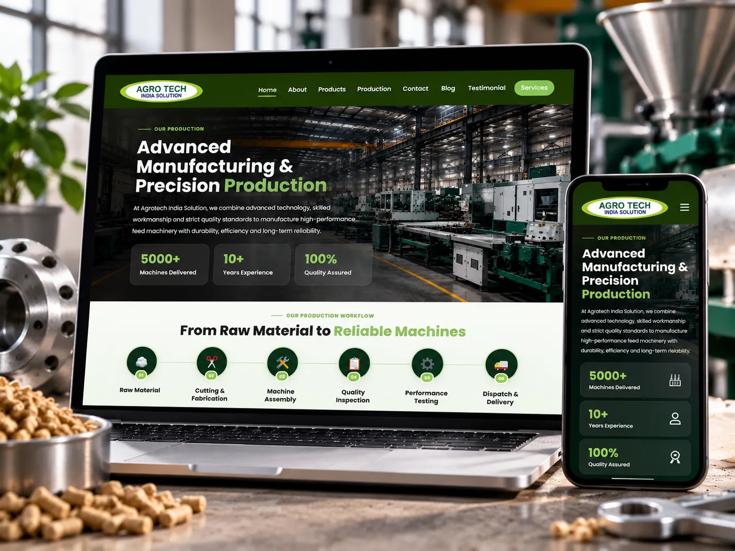 Agro Tech India Solution industrial website design project
